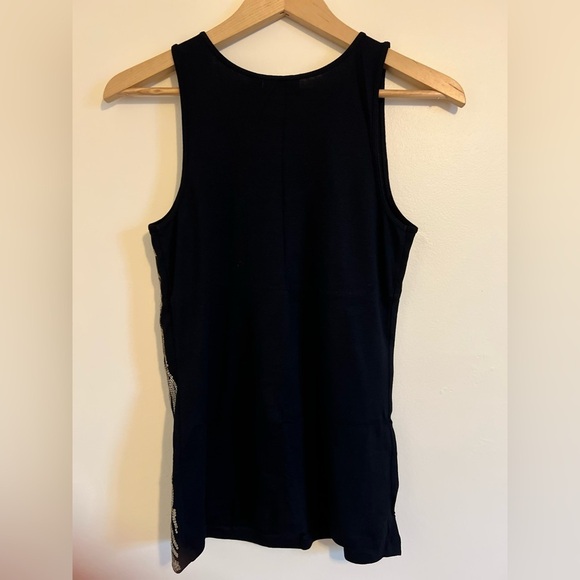 Womens APT.9 Tank Top Black Large Gold Sequin Modal Paisley Soft Casual Summer - Picture 3 of 15